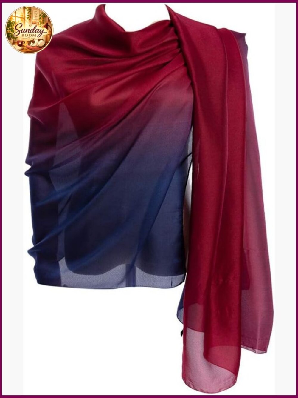 100% Silk Long Lightweight Fashion Scarf Wrap Shawl
